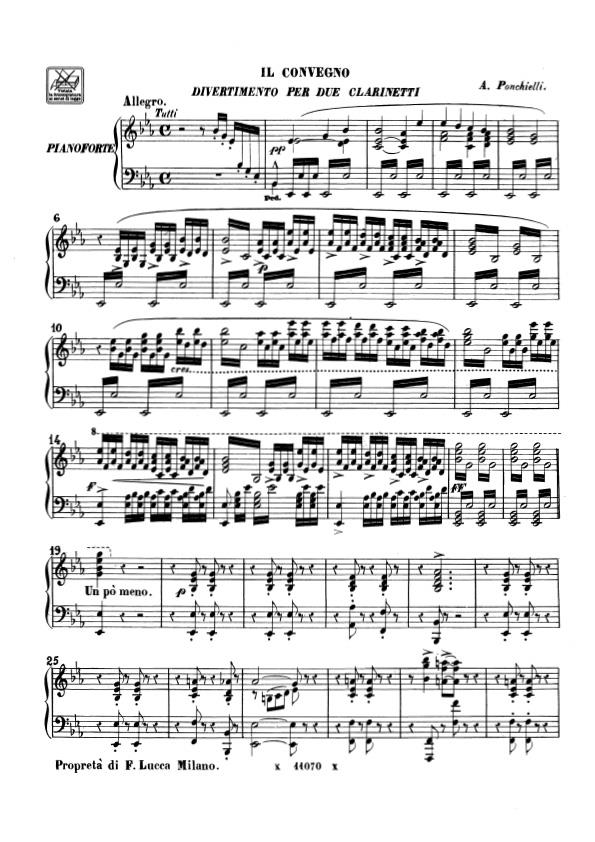Il Convegno - Di Pianoforte - klarinet a klavír